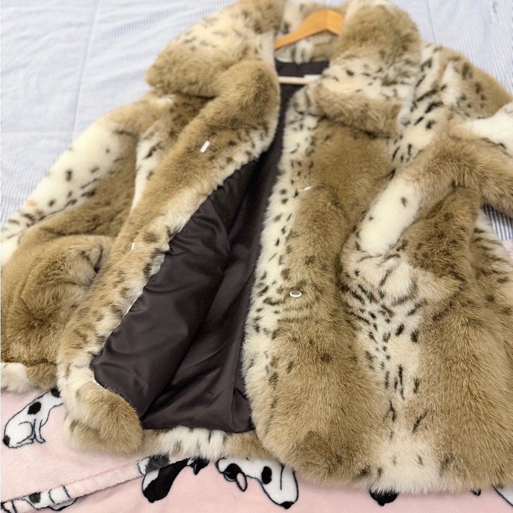 Taupe & Cream Faux Fur Teddy Jacket